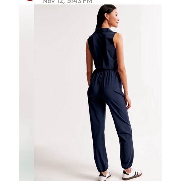 Abercrombie And Fitch Jumpsuit Traveler Zip Up Women’s Size Large Tall - Picture 2 of 8